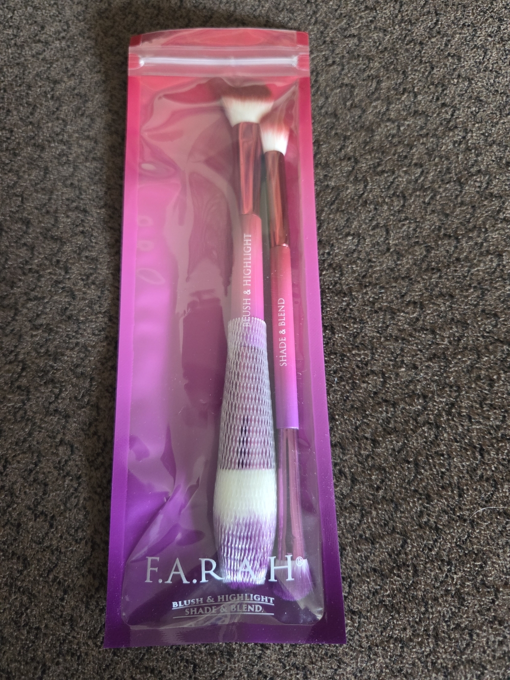 F.A.R.A.H Pink Blush & Highlight Makeup Brush Duo